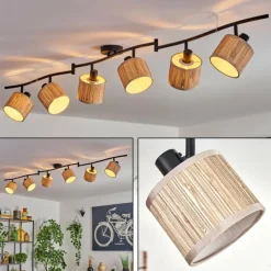 Bongal Plafonnier Noir, 6 lumières