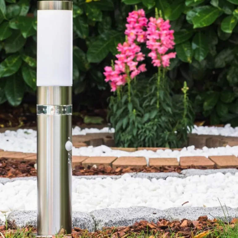 Borne d'éclairage Avize Acier inoxydable, 1 lumière, Détecteur de mouvement