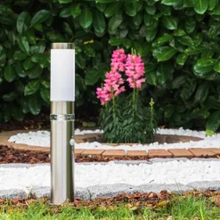 Borne d'éclairage Avize Acier inoxydable, 1 lumière, Détecteur de mouvement
