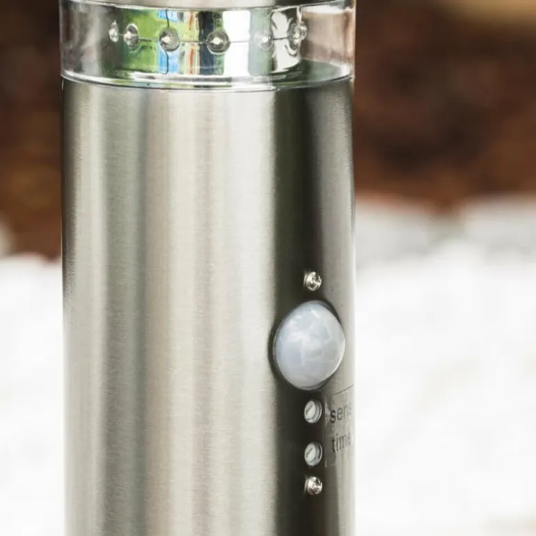 Borne d'éclairage Avize Acier inoxydable, 1 lumière, Détecteur de mouvement