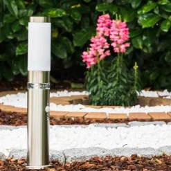 Borne d'éclairage Avize Acier inoxydable, 1 lumière, Détecteur de mouvement