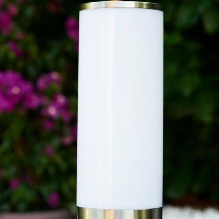 Borne d'éclairage Caserta Acier inoxydable, 1 lumière, Détecteur de mouvement