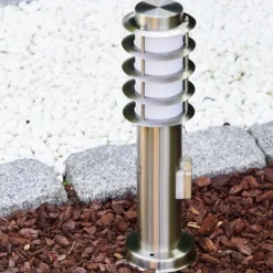 Borne d'éclairage Tunes Acier inoxydable, 1 lumière, Détecteur de mouvement