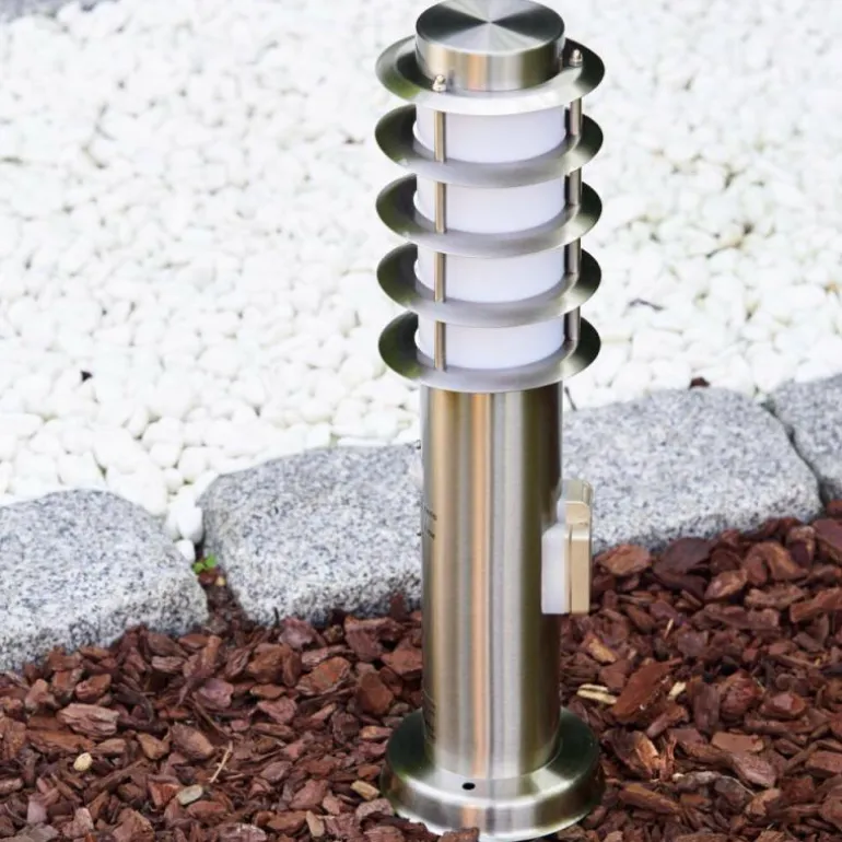 Borne d'éclairage Tunes Acier inoxydable, 1 lumière, Détecteur de mouvement