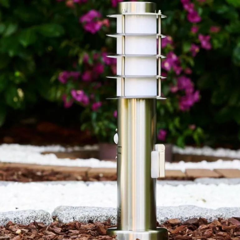 Borne d'éclairage Tunes Acier inoxydable, 1 lumière, Détecteur de mouvement