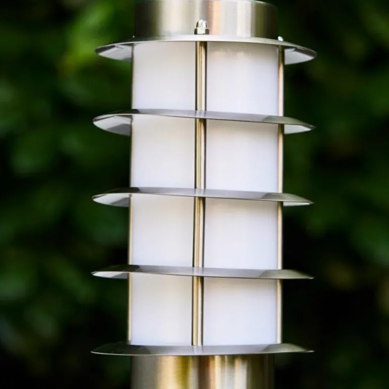 Borne d'éclairage Tunes Acier inoxydable, 1 lumière, Détecteur de mouvement