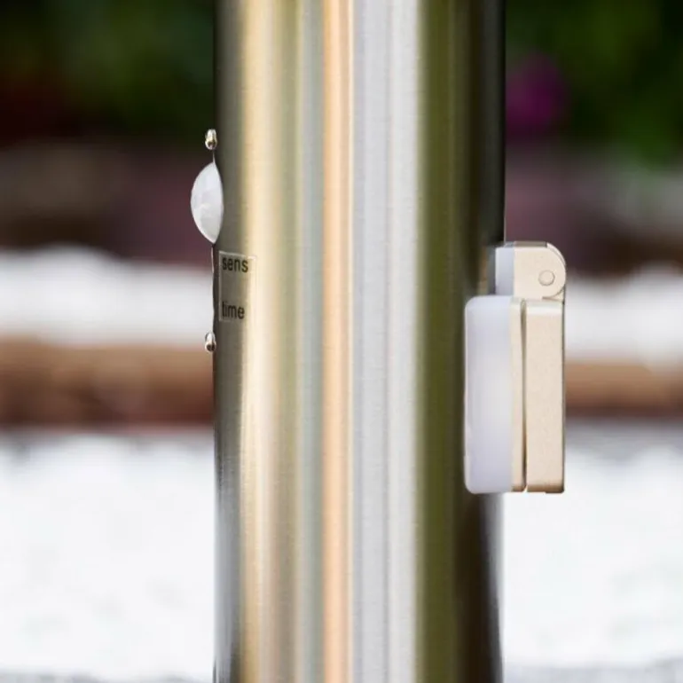 Borne d'éclairage Tunes Acier inoxydable, 1 lumière, Détecteur de mouvement