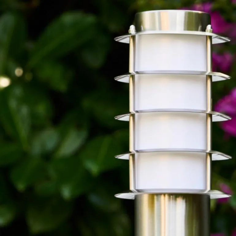 Borne d'éclairage Tunes Acier inoxydable, 1 lumière, Détecteur de mouvement
