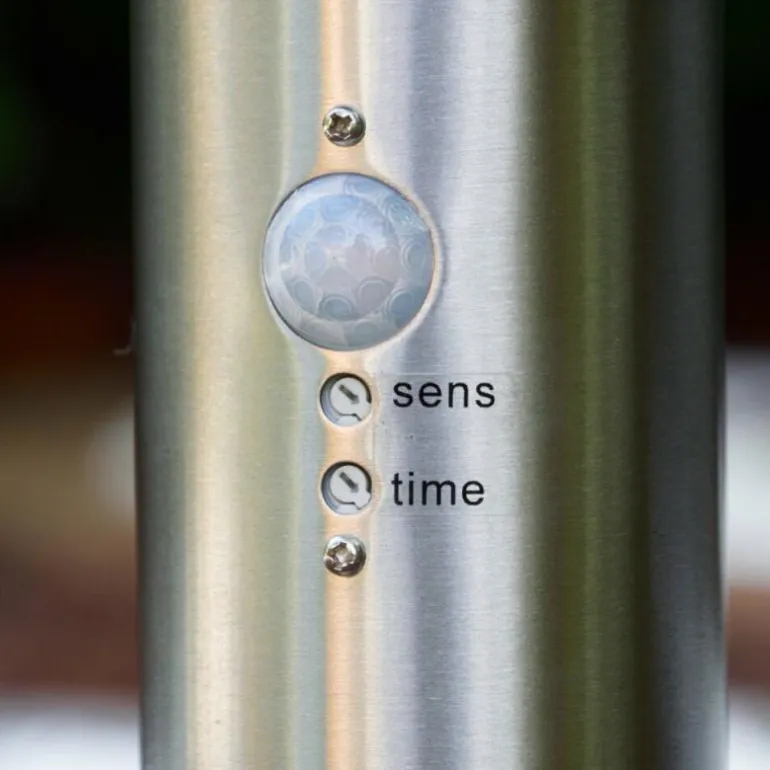 Borne d'éclairage Tunes Acier inoxydable, 1 lumière, Détecteur de mouvement