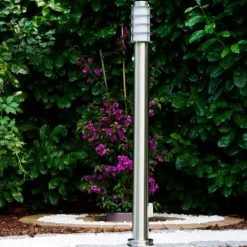 Borne d'éclairage Tunes Acier inoxydable, 1 lumière, Détecteur de mouvement