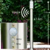 Borne d'éclairage Tunes Acier inoxydable, 1 lumière, Détecteur de mouvement