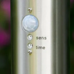 Borne d'éclairage Tunes Acier inoxydable, 1 lumière, Détecteur de mouvement