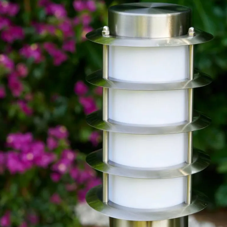 Borne d'éclairage Tunes Acier inoxydable, 1 lumière, Détecteur de mouvement