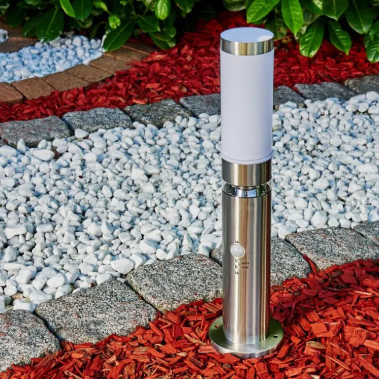 Borne d'éclairage Walise Acier inoxydable, 1 lumière, Détecteur de mouvement