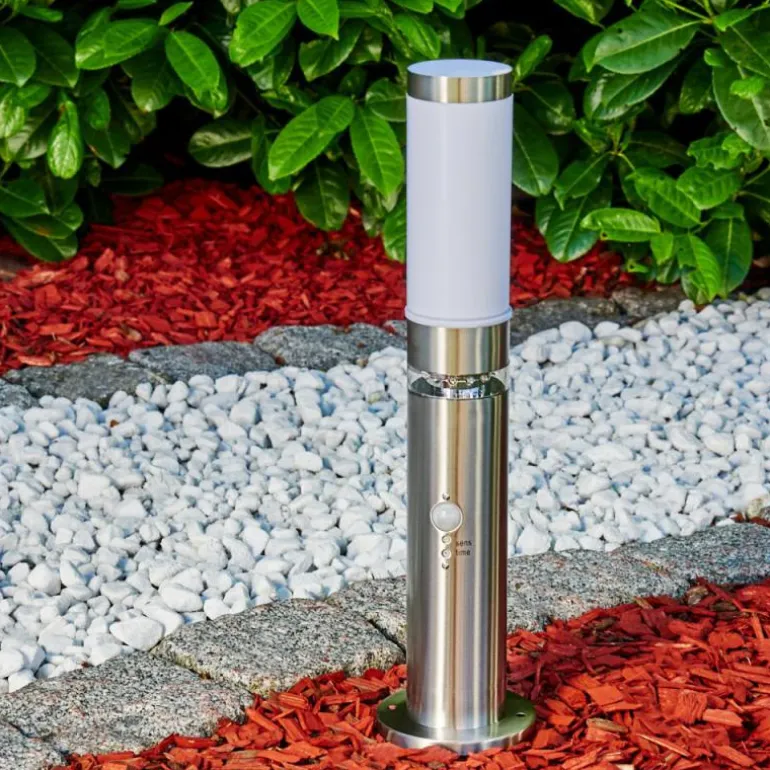 Borne d'éclairage Walise Acier inoxydable, 1 lumière, Détecteur de mouvement