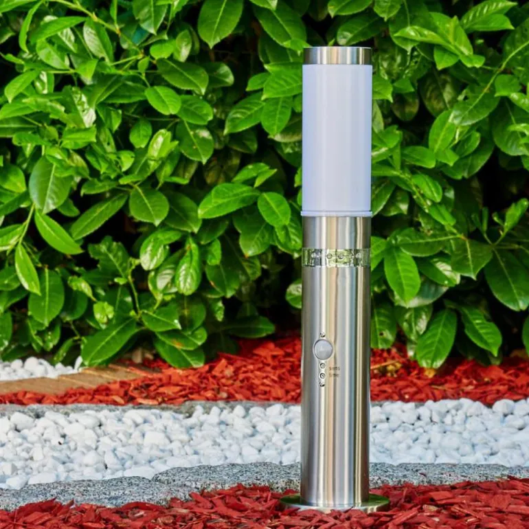 Borne d'éclairage Walise Acier inoxydable, 1 lumière, Détecteur de mouvement