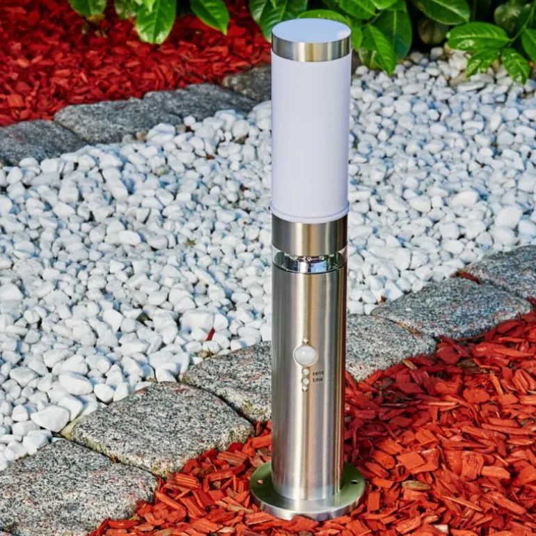 Borne d'éclairage Walise Acier inoxydable, 1 lumière, Détecteur de mouvement