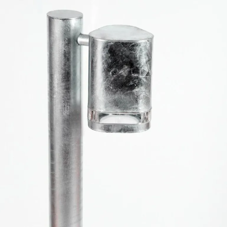 Borne lumineuse Amyton Acier inoxydable, Transparent, Zingué, 1 lumière