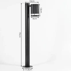Borne lumineuse Amyton Noir, 1 lumière
