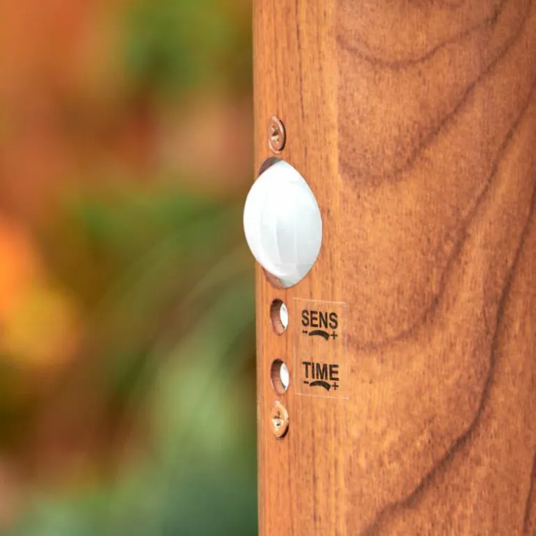 Borne lumineuse Bubodefo Brun, Couleur bois, 1 lumière, Détecteur de mouvement