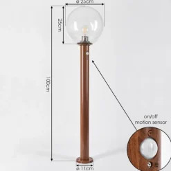 Borne lumineuse Bubodefo Brun, Couleur bois, 1 lumière, Détecteur de mouvement