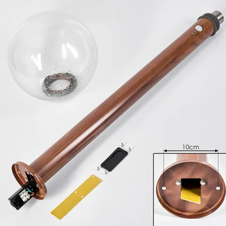 Borne lumineuse Bubodefo Brun, Couleur bois, 1 lumière, Détecteur de mouvement