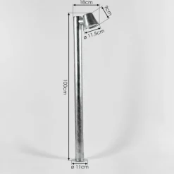 Borne lumineuse Cook Acier inoxydable, Zingué, 1 lumière