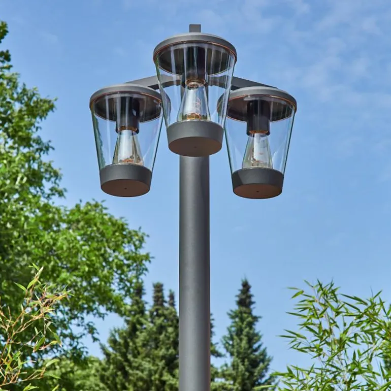 Borne lumineuse Eloida Anthracite, 3 lumières