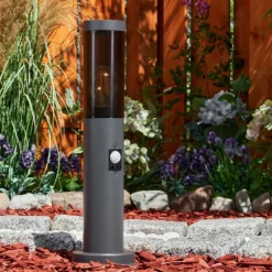 Borne lumineuse Gaborone Anthracite, 1 lumière, Détecteur de mouvement