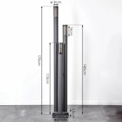 Borne lumineuse Gaborone Anthracite, 3 lumières