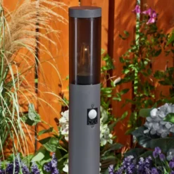 Borne lumineuse Gaborone Anthracite, 1 lumière, Détecteur de mouvement