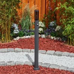 Borne lumineuse Gaborone Anthracite, 1 lumière, Détecteur de mouvement