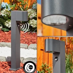 Borne lumineuse Kingstown Anthracite, 1 lumière, Détecteur de mouvement