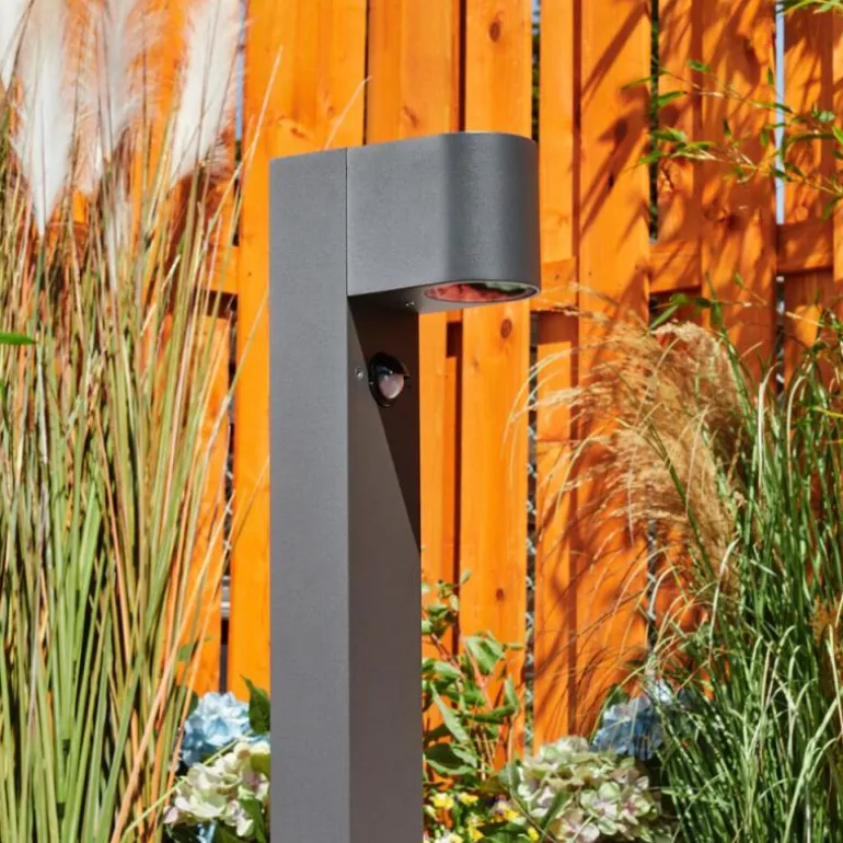 Borne lumineuse Kingstown Anthracite, 1 lumière, Détecteur de mouvement