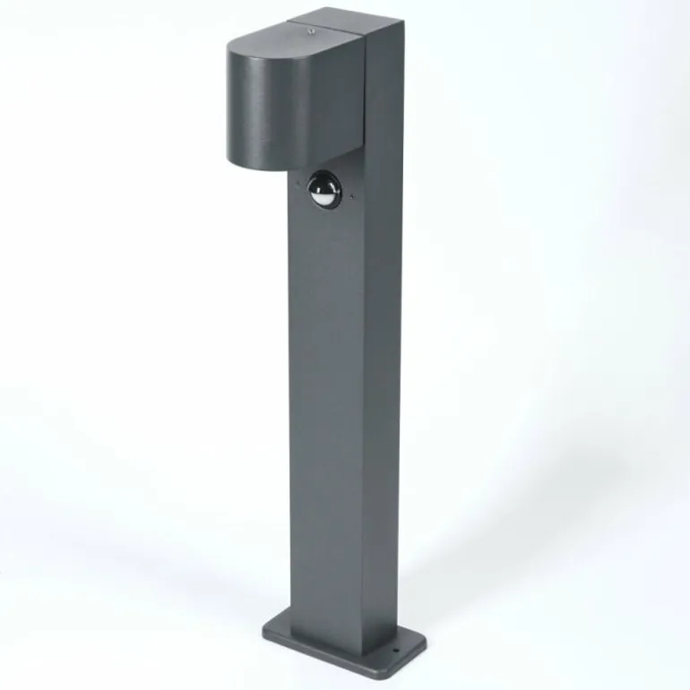 Borne lumineuse Kingstown Anthracite, 1 lumière, Détecteur de mouvement