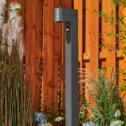 Borne lumineuse Kingstown Anthracite, 1 lumière, Détecteur de mouvement