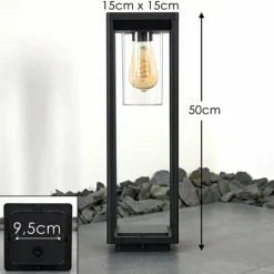 Borne lumineuse Baoshan Noir, 1 lumière