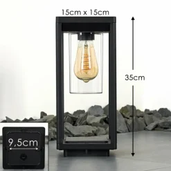 Borne lumineuse Baoshan Noir, 1 lumière
