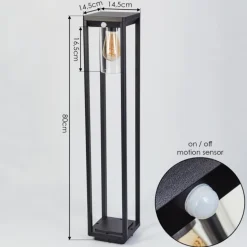 Borne lumineuse Baoshan Noir, 1 lumière, Détecteur de mouvement