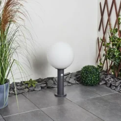 Borne lumineuse Bubodefo Anthracite, 1 lumière, Détecteur de mouvement