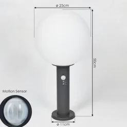 Borne lumineuse Bubodefo Anthracite, 1 lumière, Détecteur de mouvement
