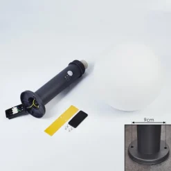 Borne lumineuse Bubodefo Anthracite, 1 lumière, Détecteur de mouvement