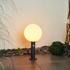 Borne lumineuse Bubodefo Anthracite, 1 lumière, Détecteur de mouvement