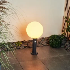 Borne lumineuse Bubodefo Anthracite, 1 lumière, Détecteur de mouvement