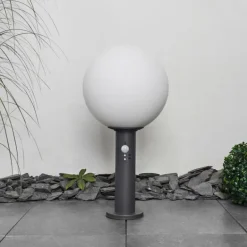 Borne lumineuse Bubodefo Anthracite, 1 lumière, Détecteur de mouvement