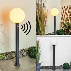 Borne lumineuse Bubodefo Anthracite, 1 lumière, Détecteur de mouvement