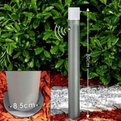 Borne lumineuse Buhrkall Anthracite, 1 lumière, Détecteur de mouvement