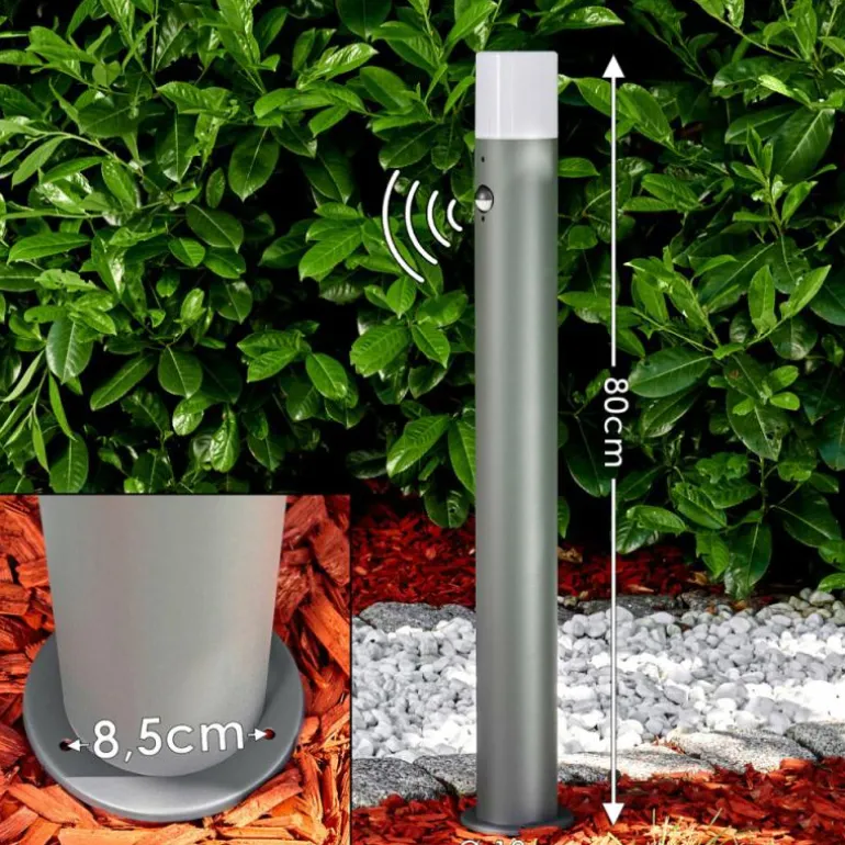 Borne lumineuse Buhrkall Anthracite, 1 lumière, Détecteur de mouvement