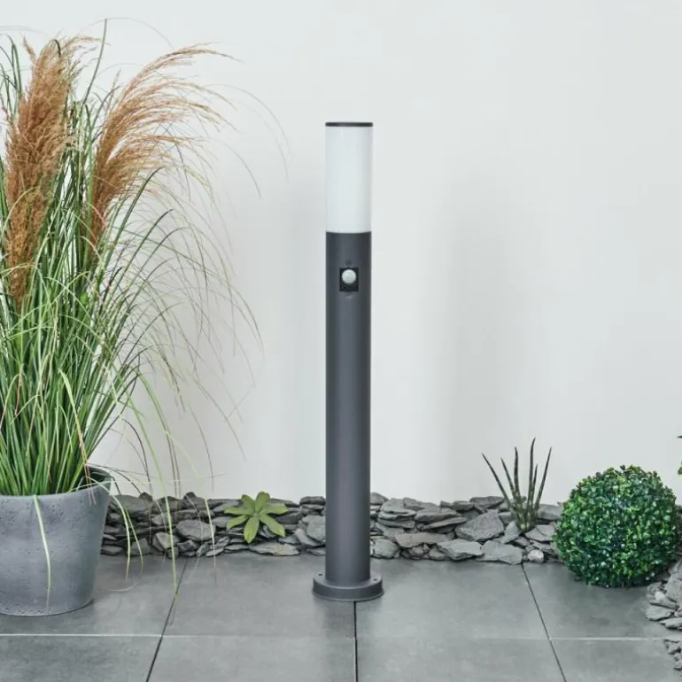 Borne lumineuse Caserta Anthracite, 1 lumière, Détecteur de mouvement