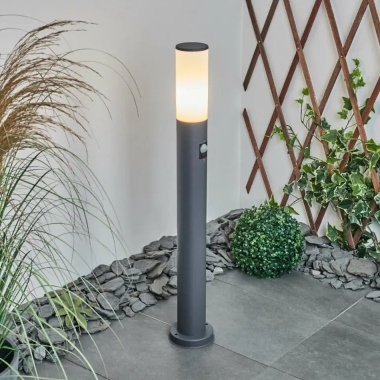 Borne lumineuse Caserta Anthracite, 1 lumière, Détecteur de mouvement